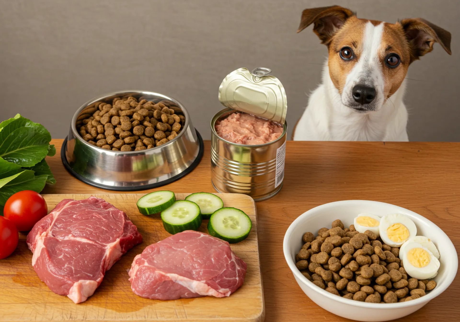 A dog sits beside a bowl of food, illustrating proper nutrition as discussed in 'The Complete Guide to Dog Nutrition'.