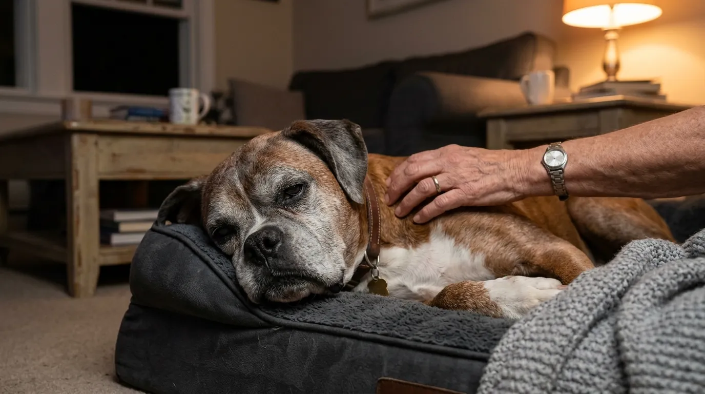 senior dog showing signs it's time for hospice care