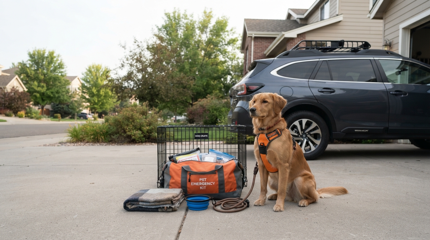 Dog emergency preparedness kit by car